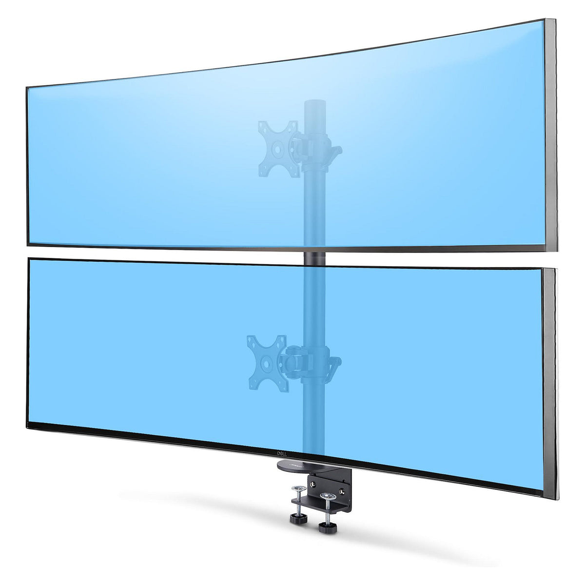 STARTECH.COM Dual Monitorhalterung 124,46cm 49Zoll fur 2 Vertikal Gestapelte Monitore 2x 16 kg VESA Bildschirmhalterung-Monitorarm
