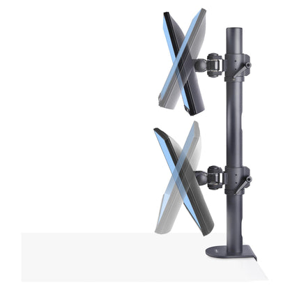 STARTECH.COM Dual Monitorhalterung 124,46cm 49Zoll fur 2 Vertikal Gestapelte Monitore 2x 16 kg VESA Bildschirmhalterung-Monitorarm
