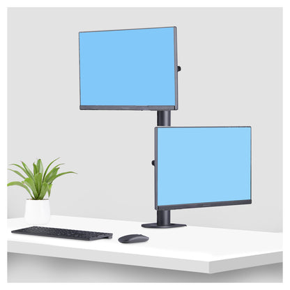 STARTECH.COM Dual Monitorhalterung 124,46cm 49Zoll fur 2 Vertikal Gestapelte Monitore 2x 16 kg VESA Bildschirmhalterung-Monitorarm