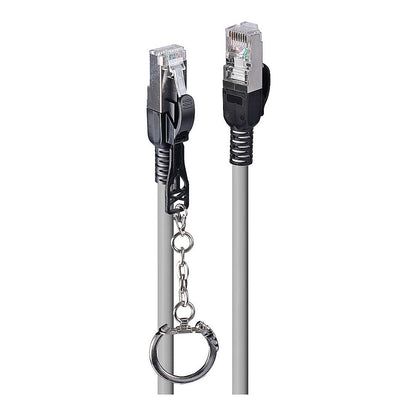 LINDY Patchkabel Cat.6A S/FTP grau 0,5m verriegelbar