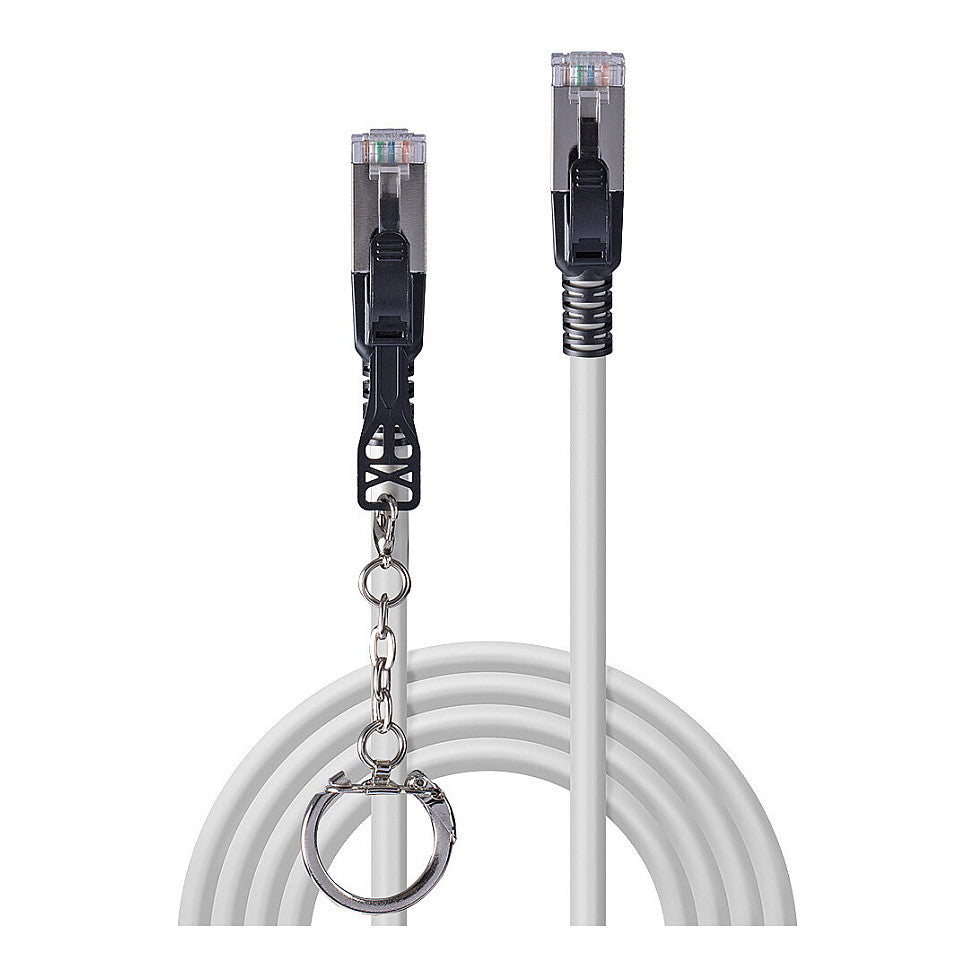 LINDY Patchkabel Cat.6A S/FTP grau 0,5m verriegelbar
