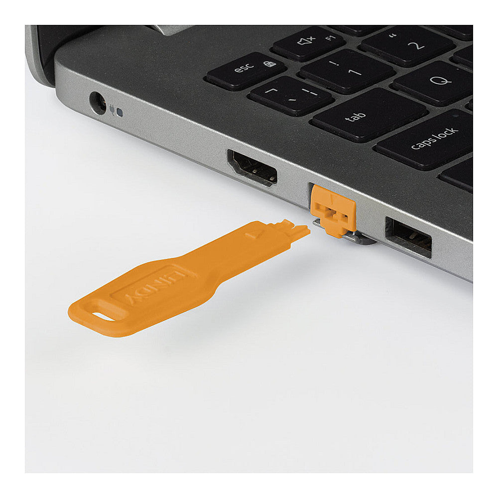 LINDY RJ45 Port Schlösser Orange, 10 Stck + 1 Schlüssel