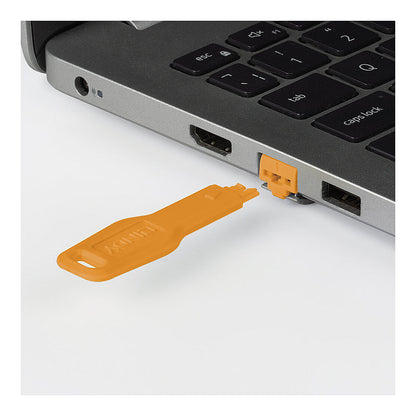 LINDY RJ45 Port Schlösser Orange, 10 Stck + 1 Schlüssel