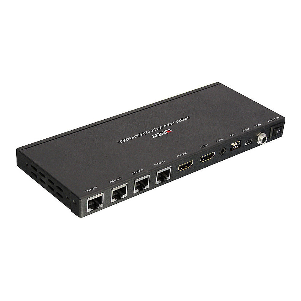 LINDY Extender & Splitter HDMI & IR Cat6 Loop Out 4 Port 50m