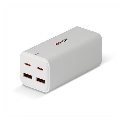 LINDY USB 4-Port GaN Fast Charger 100W 2xUSB-C PD/2xUSB-A we
