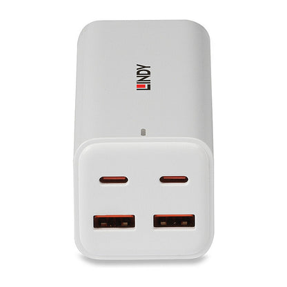 LINDY USB 4-Port GaN Fast Charger 100W 2xUSB-C PD/2xUSB-A we