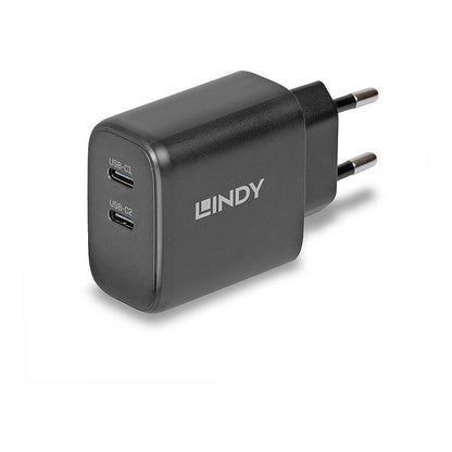LINDY USB-C Ladegerät 2-Port GaN Charger 65W, schwarz
