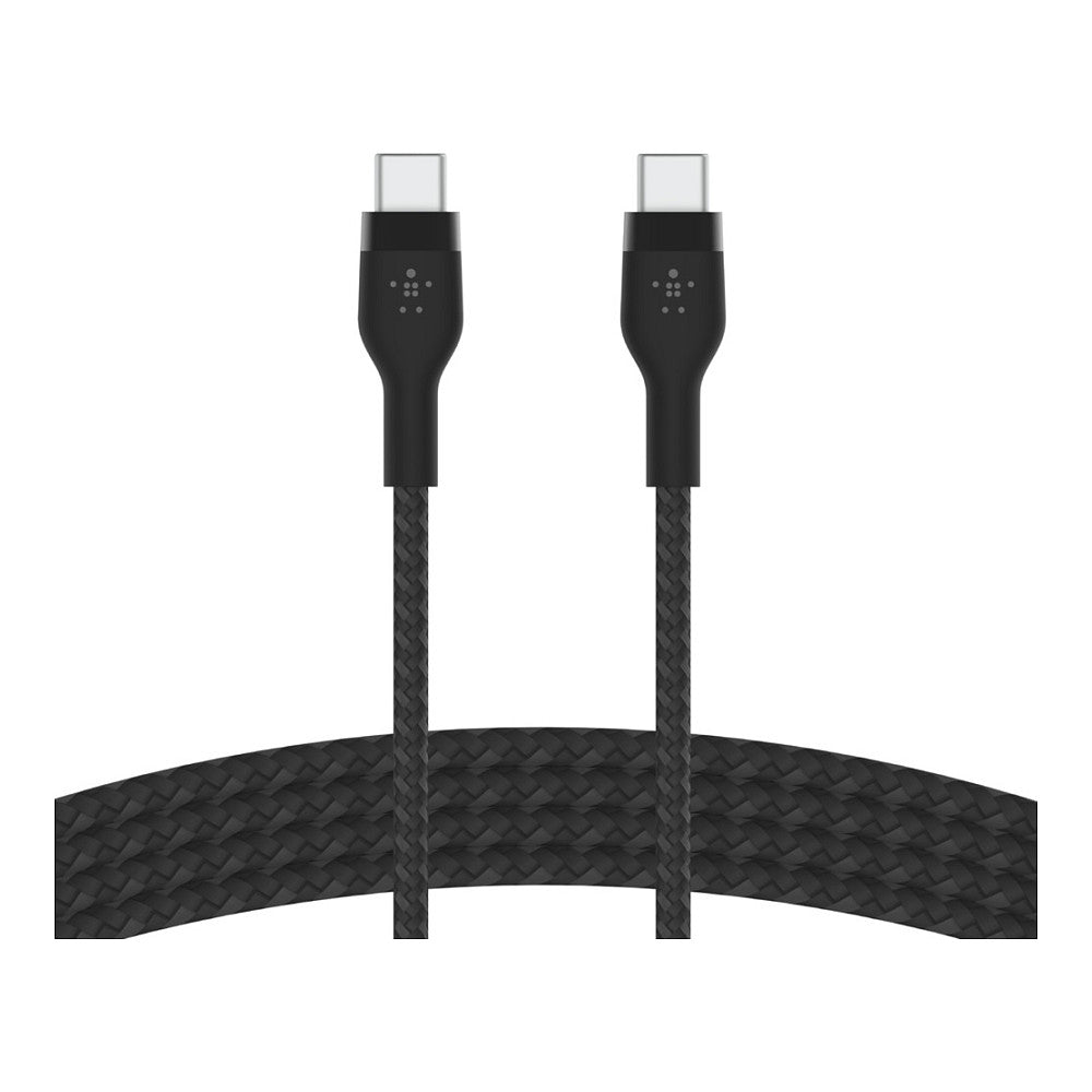 Belkin USB-C auf USB-C Kabel geflochten, Schwarz, 60W, 2m