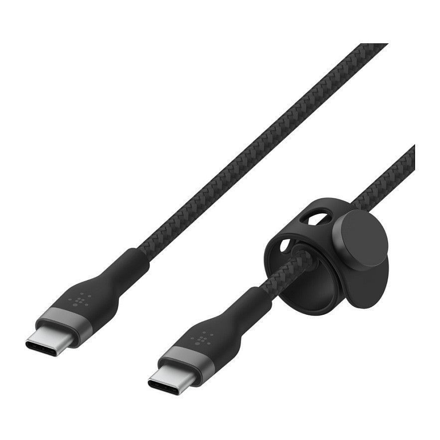 Belkin USB-C auf USB-C Kabel geflochten, Schwarz, 60W, 2m