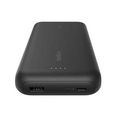 Belkin Powerbank mit integriertem USB-C Kabel, Schwarz, USB-C, 20.000 mAh