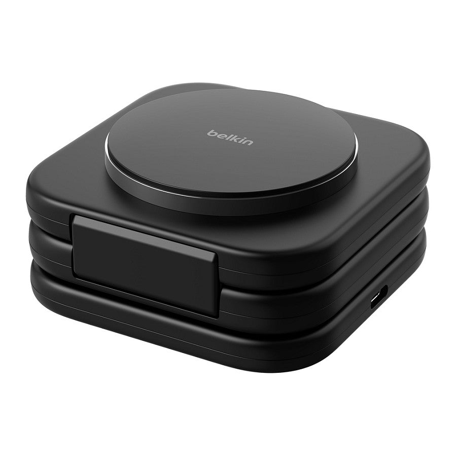 Belkin magnetische Reiseladestation mit Power Adapter (36W), Schwarz, 3 in 1, WIZ024HQBK