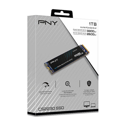 M.2 1TB PNY CS2230 M280CS2230-1TB-RB 0,307 DWPD M.2 2280 PCIe 3.0 x4 (NVMe) SSD 256bit AES