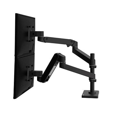 Tischhalterung für 2 Monitore übereinander je bis zu 24 Zoll, 1,8-10 kg, Constant Force Bewegungstechnologie, 10 Jahre Garantie