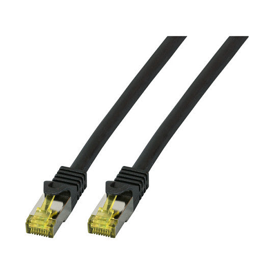 EFB RJ45 Patchk. S/FTP Cat.6A LSZH Cat.7 Rohk. 0.25m schwar