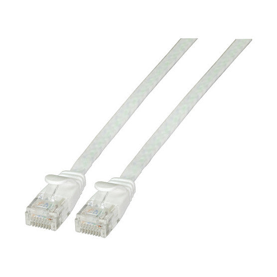 EFB RJ45 Flachpatchkabel U/UTP, Cat.6A, PVC, 0.5m, weiß
