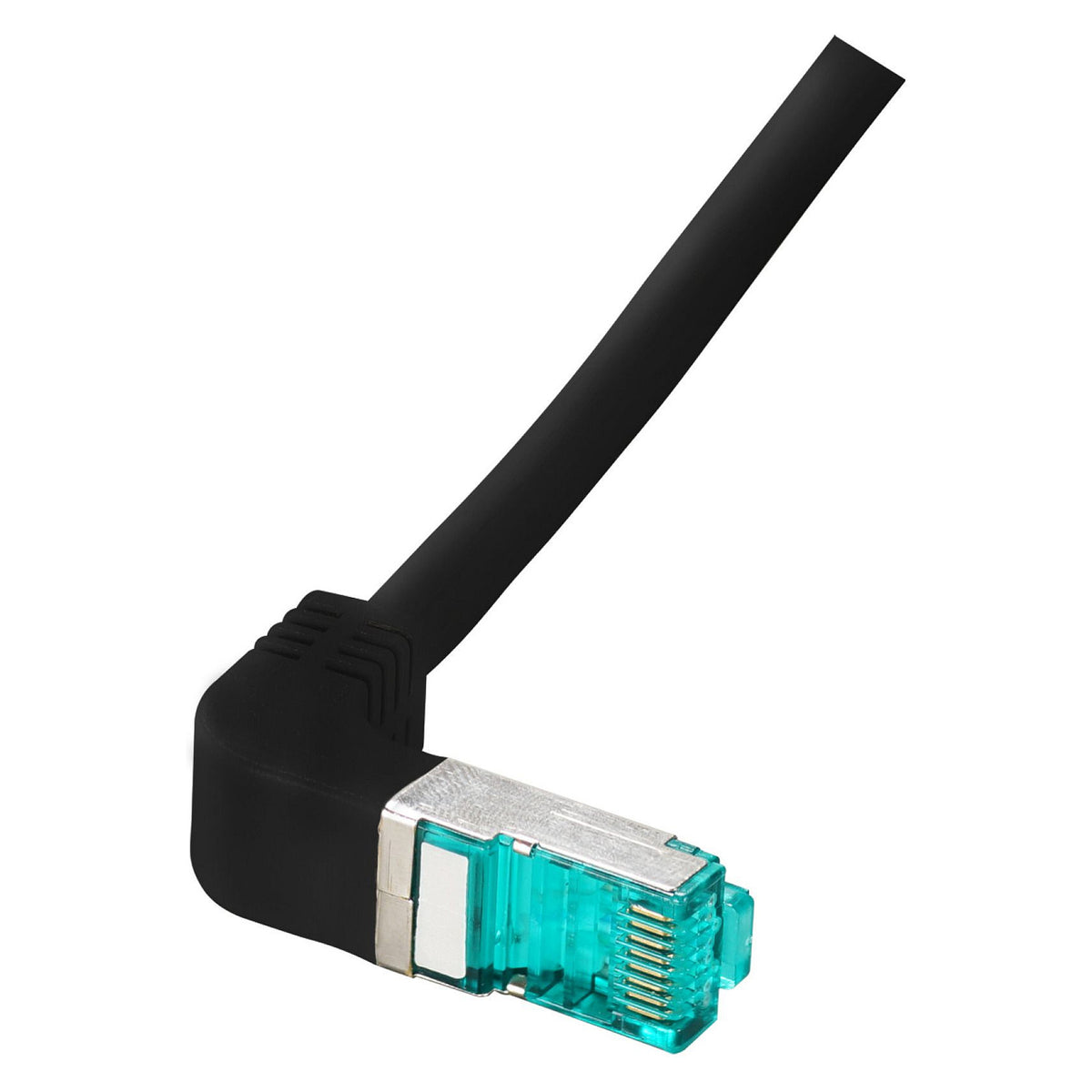 EFB RJ45 Patchkabel S/FTP Cat.6A LSZH einseitig 90Grad gewinkelt 0,25m schwarz
