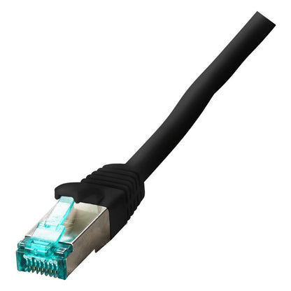 EFB RJ45 Patchkabel S/FTP Cat.6A LSZH einseitig 90Grad gewinkelt 0,25m schwarz