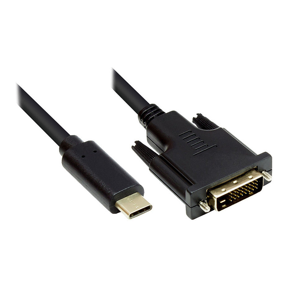 Good Connections Adapterkabel USB-C an DVI 24+1 schw. 2m