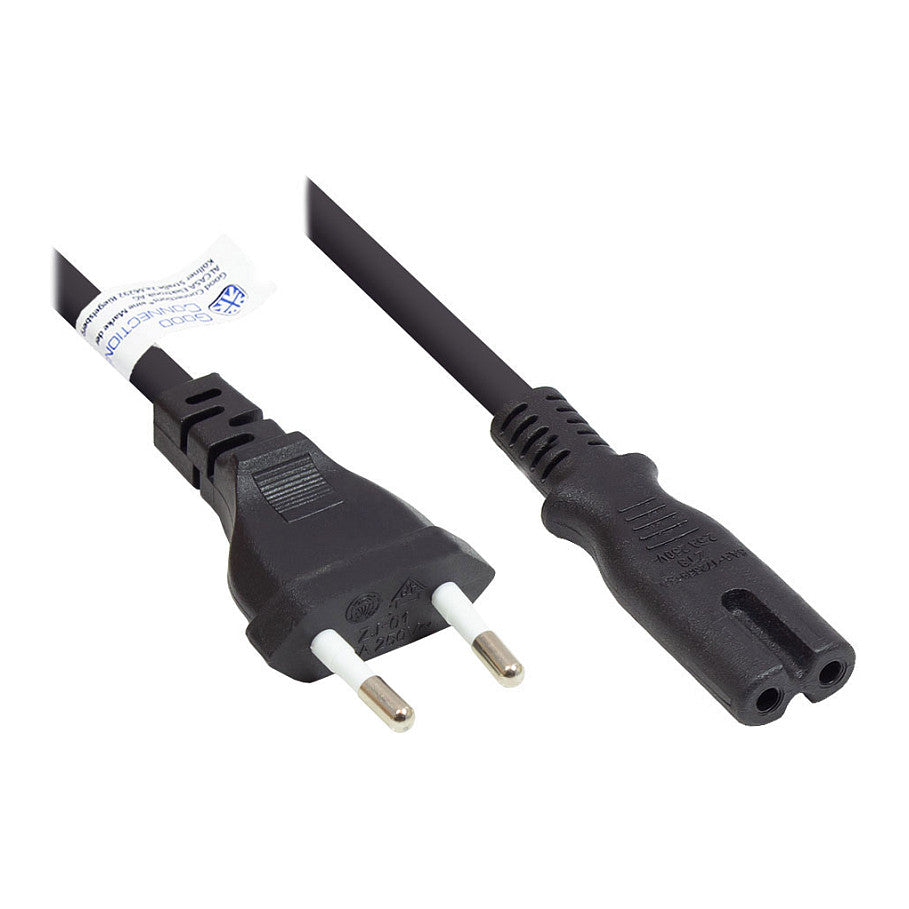 Good Connections Euro-Netzkabel an C7/Euro 8 Bu. schw. 1,5m