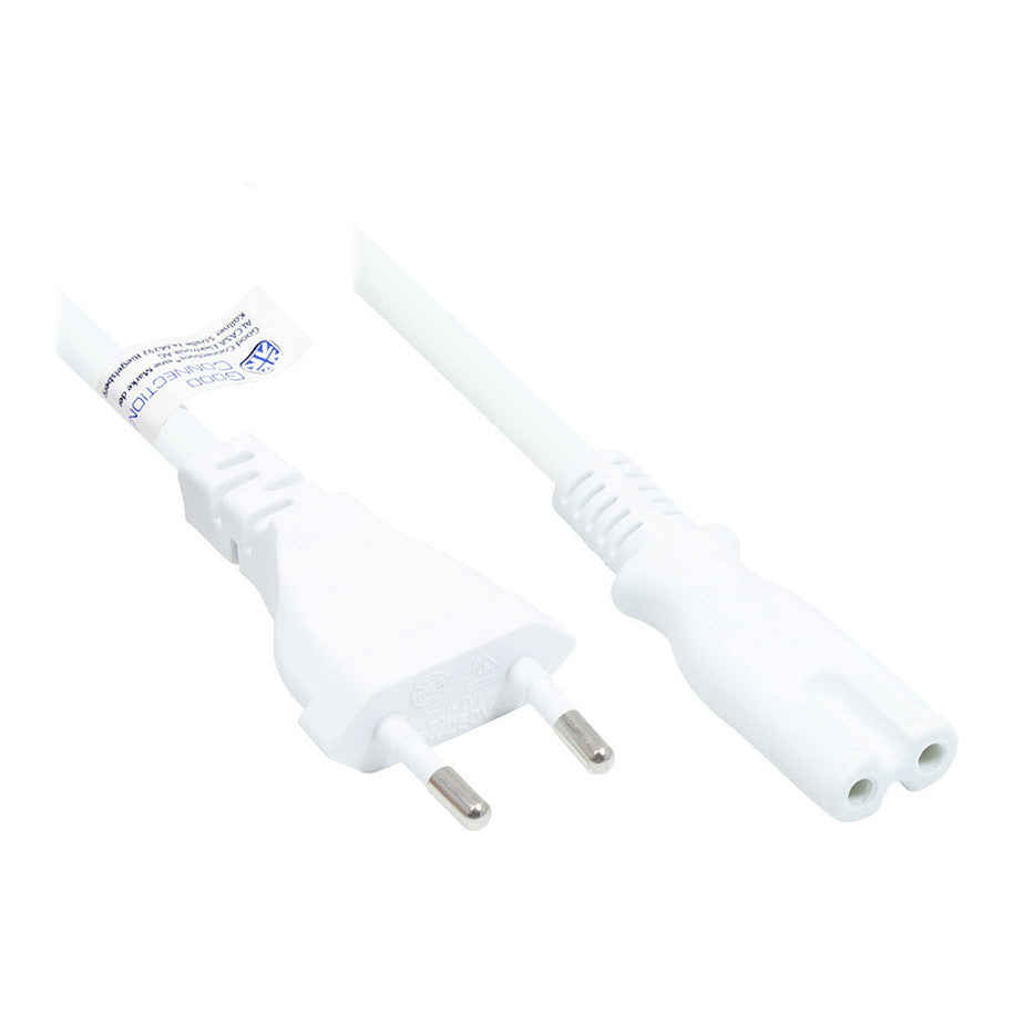 Good Connections Euro-Netzkabel an C7/Euro 8 Bu. weiß 5m
