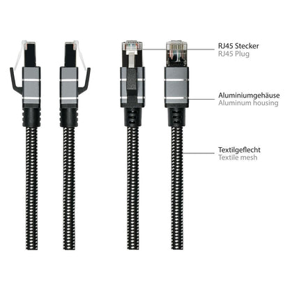Good Connections Ethernet-Kabel USB-C RJ45, anthrazit, 0,5m