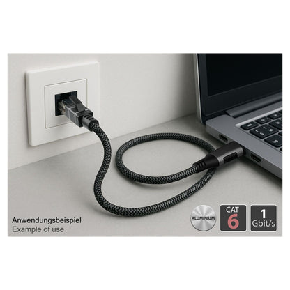Good Connections Ethernet-Kabel USB-C RJ45, anthrazit, 2,0m