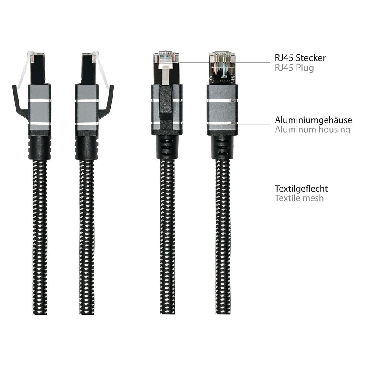 Good Connections Ethernet-Kabel USB-C RJ45, anthrazit, 3,0m