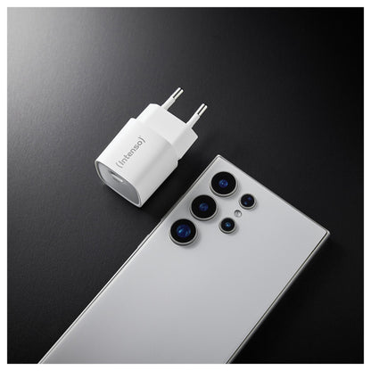 Intenso Power Adapter W30C² GaN, weiß UBS-C-Ladeadapter mit 30 Watt Ladeleistung, Leichtes und handliches Design