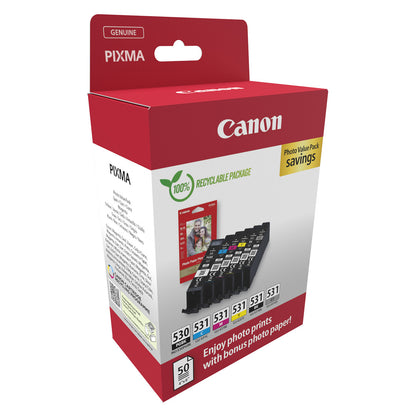 Canon PGI-530/CLI-531 PGBK/C/M/Y/BK/GY Photo Value Pack