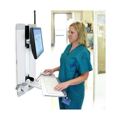 ERGOTRON StyleView Vertical Lift weiss herausziehbare Tastatur Mausablage+Scannerhalterung Display bis 61cm 24Zoll