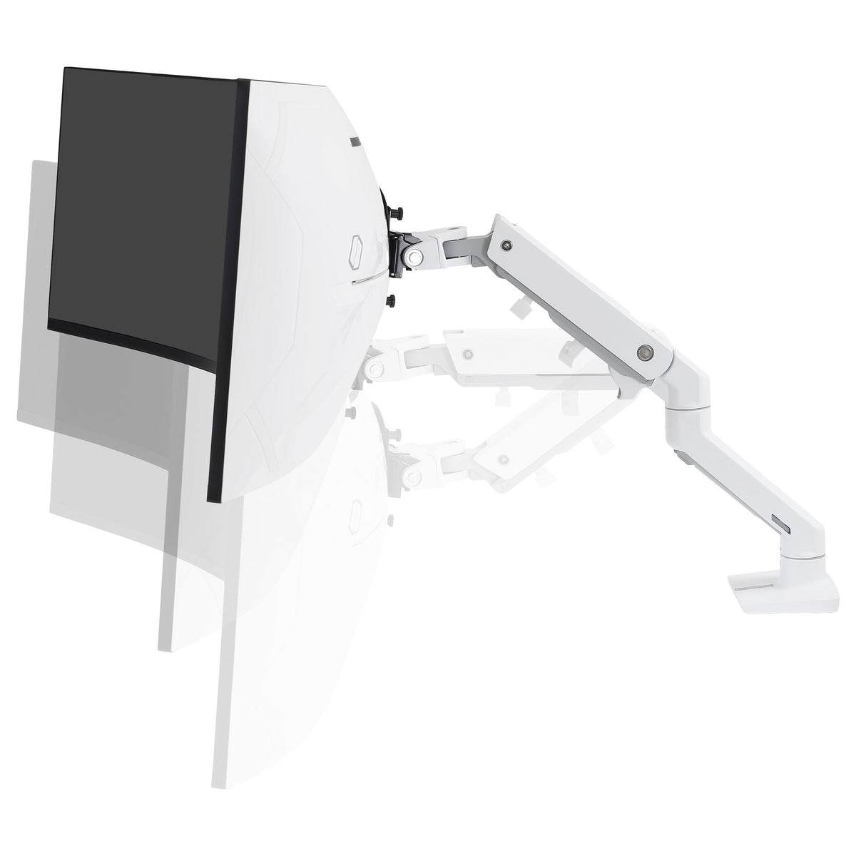 HX DESK MONITOR ARM WITH HD PIVOT WHITE