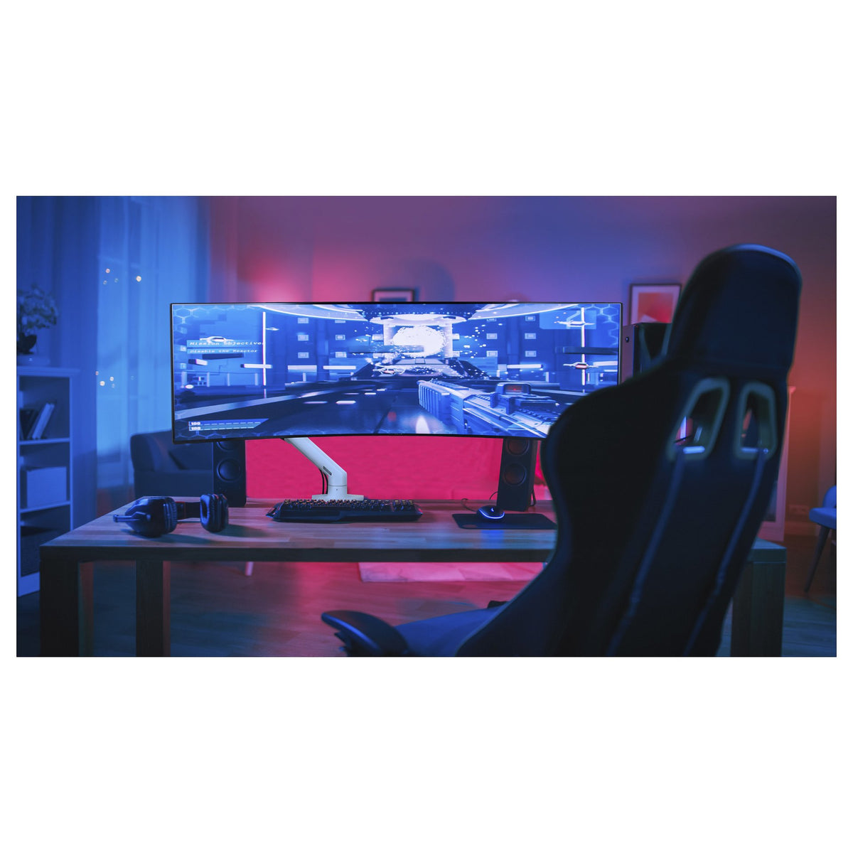 HX DESK MONITOR ARM WITH HD PIVOT WHITE