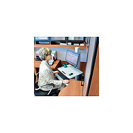 ERGOTRON Work-Fit-C single LCD Card LD sit-stand bis 68,6cm 27 Zoll VESA 75x75 100x100mm max.12,3kg Anhebung bis 63cm