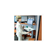 ERGOTRON Work-Fit-C single LCD Card LD sit-stand bis 68,6cm 27 Zoll VESA 75x75 100x100mm max.12,3kg Anhebung bis 63cm