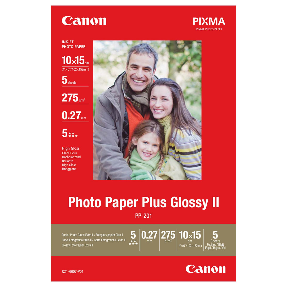 CANON PP-201 glnzend Foto Papier 10x15cm 5 Blatt