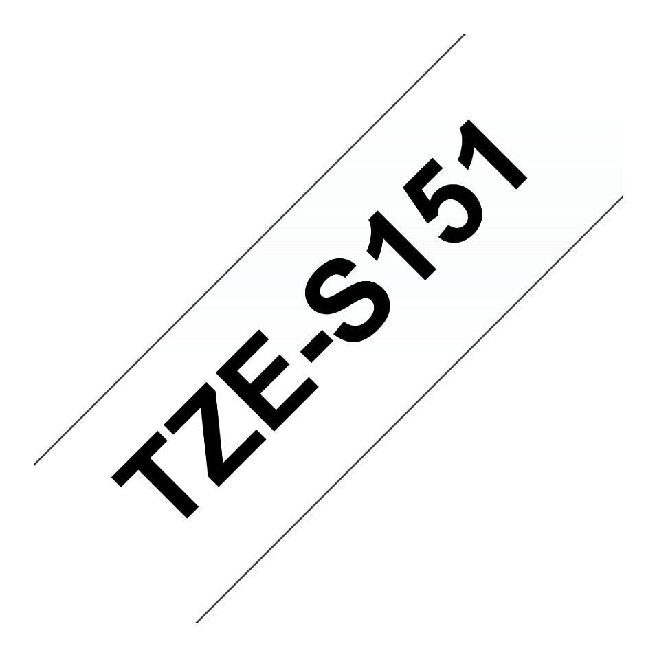 BROTHER P-Touch TZE-S151 schwarz auf clear 24mm extra gluey