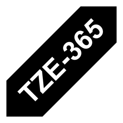 Brother Schriftband TZe-365 (lam.) Wei auf Schwarz 36mm x 8m