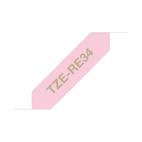 BROTHER TZe-RE34 P-touch textile Schriftband gold/pink 12mm/4m
