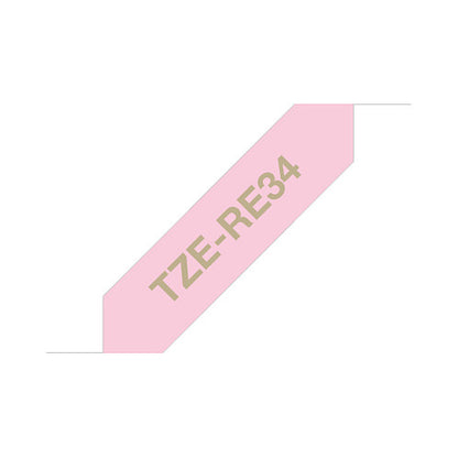BROTHER TZe-RE34 P-touch textile Schriftband gold/pink 12mm/4m