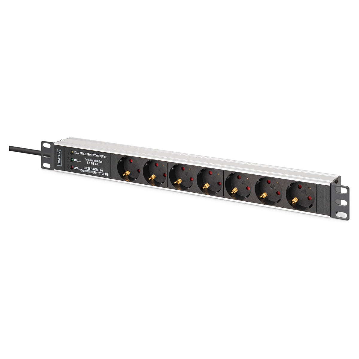 DIGITUS Steckdosenleiste 7-fach 19" Alu. 1HE 2m schwarz