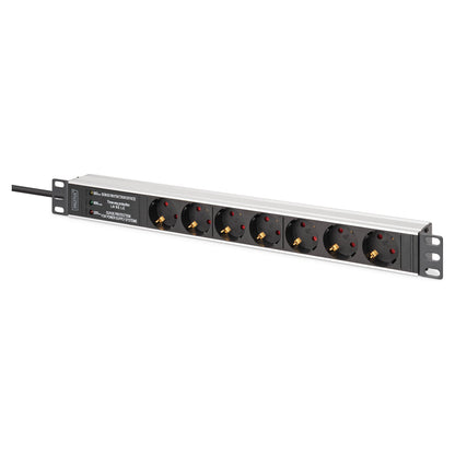 DIGITUS Steckdosenleiste 7-fach 19" Alu. 1HE 2m schwarz