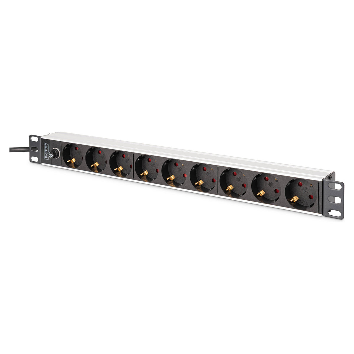 DIGITUS Steckdosenleiste 9-fach 19" Alu. 1HE 2m schwarz