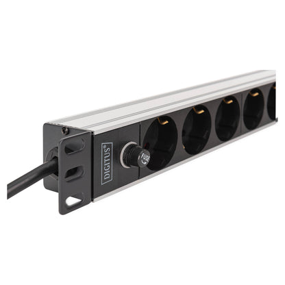 DIGITUS Steckdosenleiste 9-fach 19" Alu. 1HE 2m schwarz