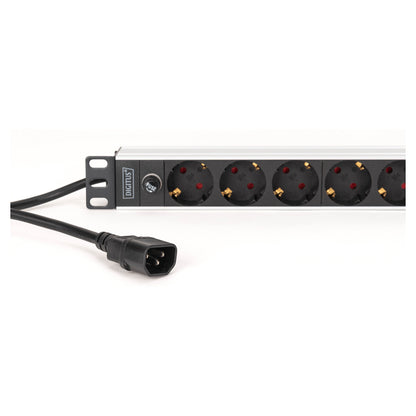 DIGITUS Steckdosenleiste 9-fach 19" Alu. 1HE 2m schwarz