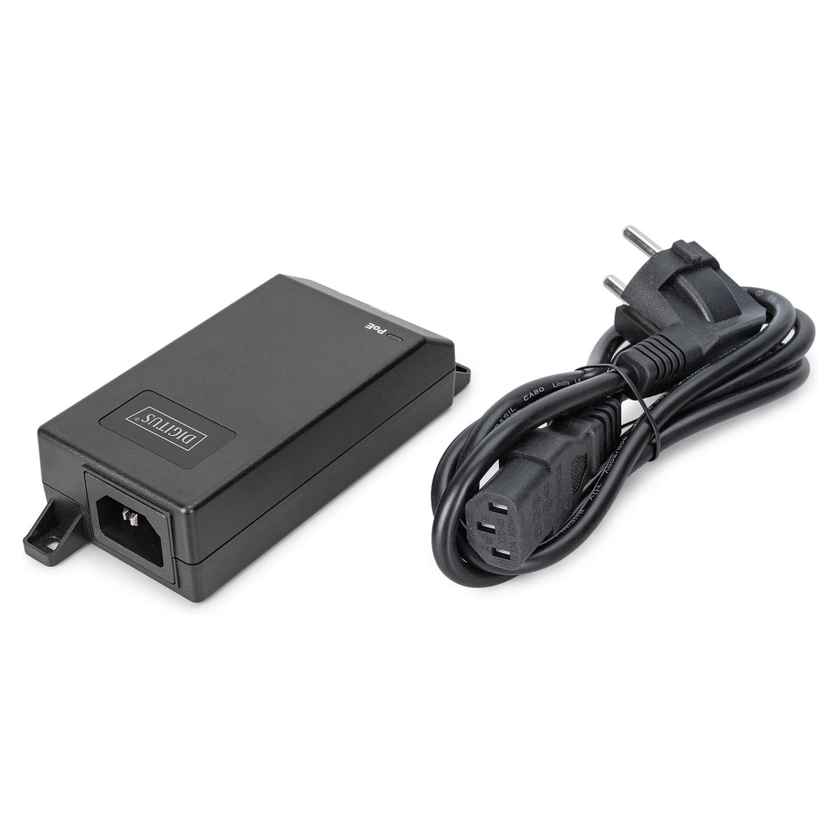 DIGITUS Gigabit Ethernet PoE Injektor 802.3at 30W schwarz