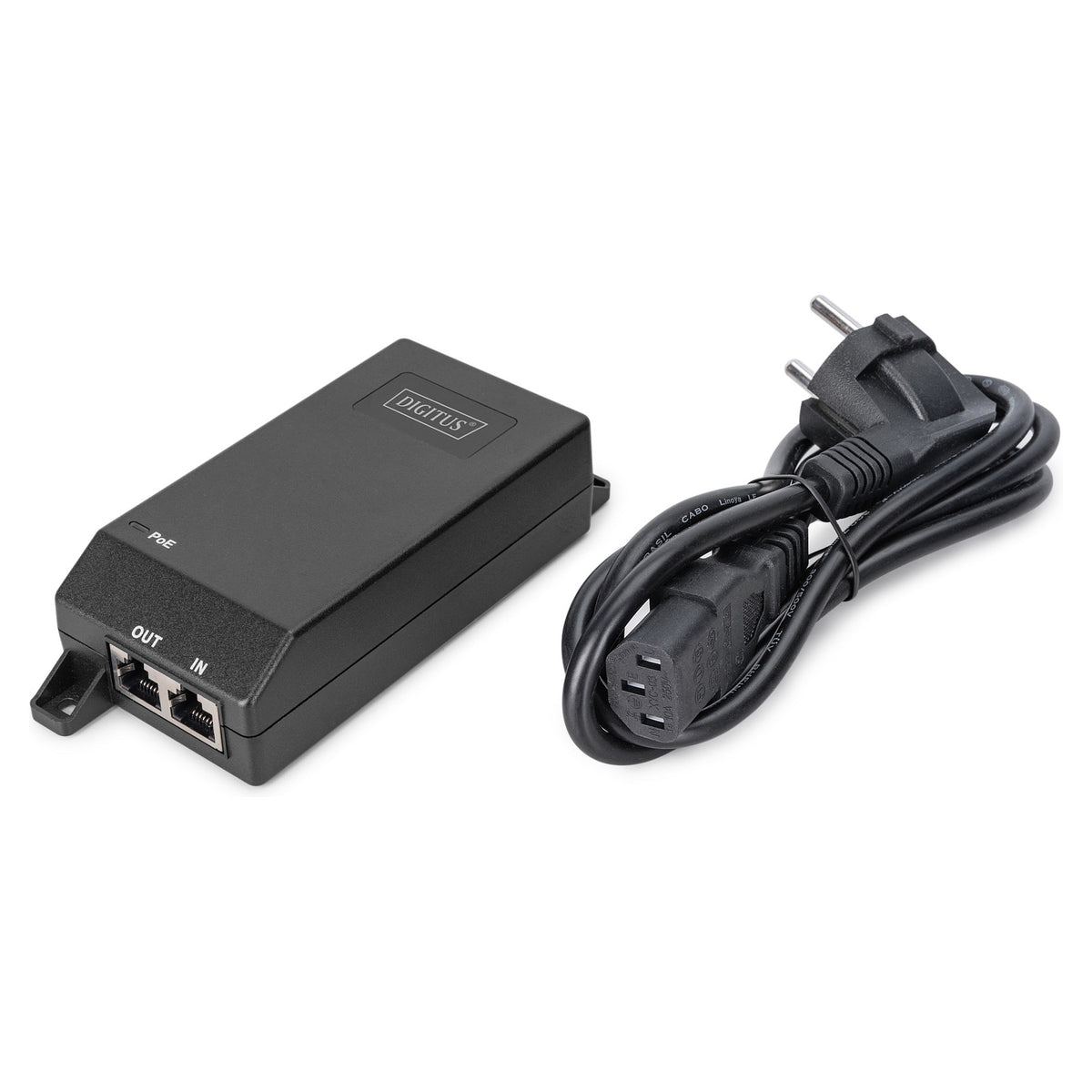 DIGITUS Gigabit Ethernet PoE Injektor 802.3at 30W schwarz