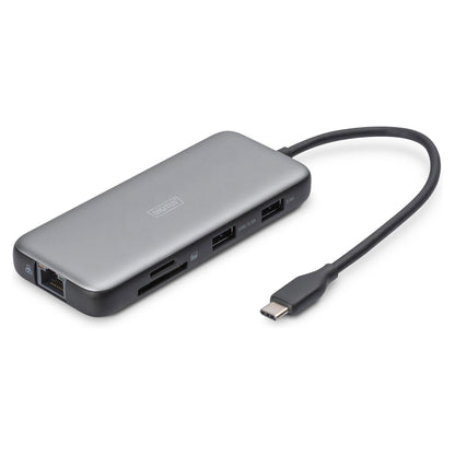 Docking USB-C->HDMI,USB3.0,RJ45,SD,MicroSD,CPD Alu s