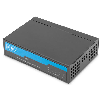 DIGITUS Switch 5-Port Gigabit Unmanaged Metallgehäuse schw