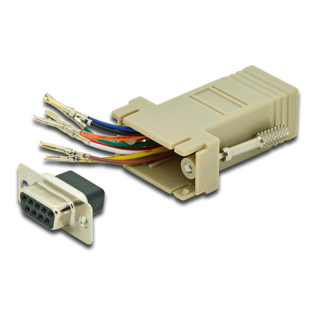 DIGITUS RS 232 Adapter, DB9, RJ45, Modular DB9 F, RJ45 F