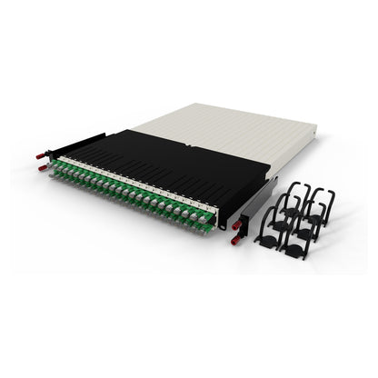Patchbox patchbox.one Kabeleinzugssystem 30RU/STP (1,8 m) mit 24 Kassetten, Patchkabel Cat. 6a, U/FTP, PoE, Kabel grün